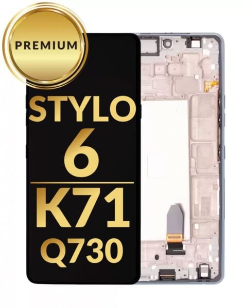 LG Stylo 6 / K71 (Q730) LCD Assembly w/ Frame (SILVER) (Premium / Refurbished)