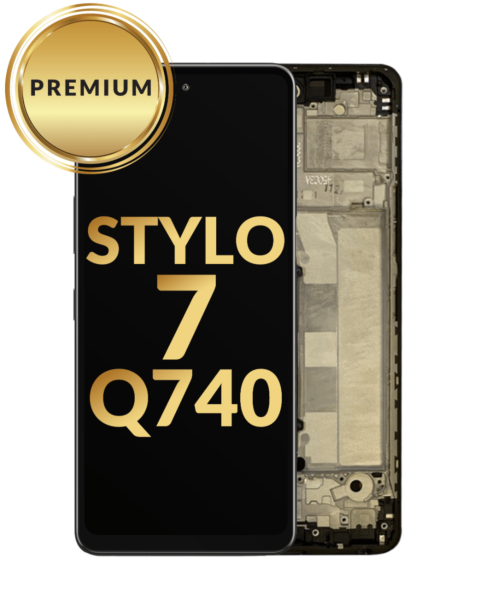 LG Stylo 7 (Q740) LCD Assembly w/ Frame (BLACK) (Premium / Refurbished)