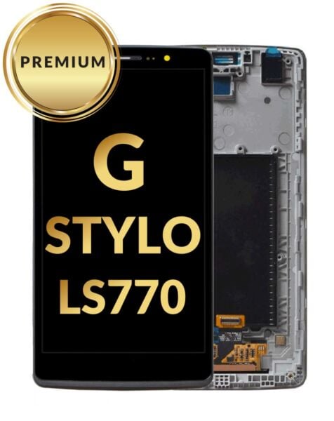 LG G Stylo (LS770) LCD Assembly w/ Frame (BLACK) (Premium / Refurbished)