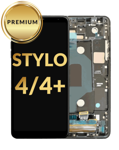 LG Stylo 4 Plus / Stylo 4 LCD Assembly w/ Frame (BLACK) (Premium / Refurbished)