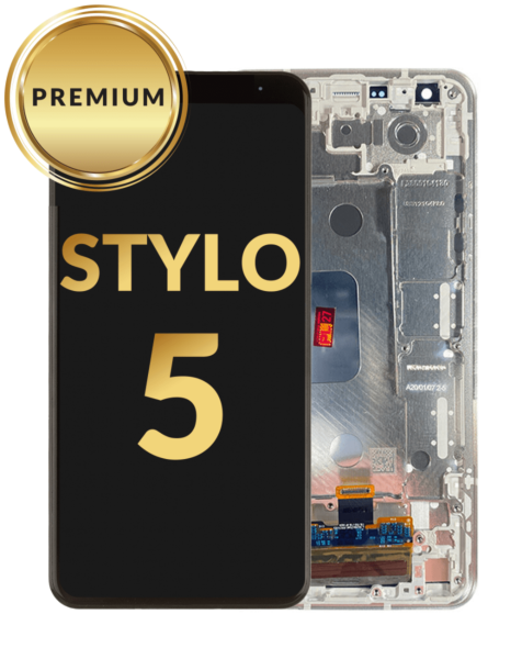 LG Stylo 5 LCD Assembly w/ Frame (SILVERY WHITE) (Premium / Refurbished)