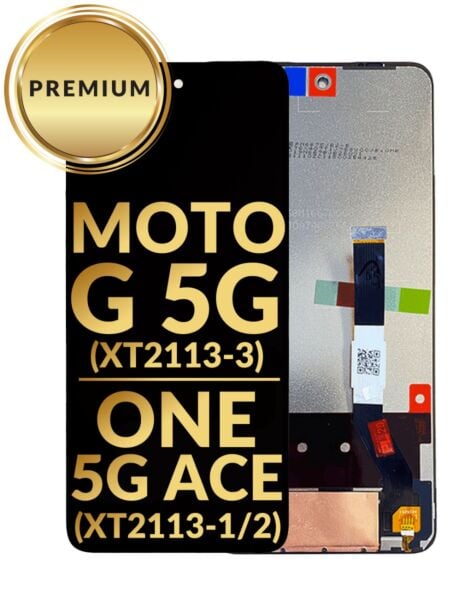 Motorola Moto G 5G (XT2113-3) / One 5G ACE (XT2113-1 / 2) LCD Assembly (BLACK) (Premium / Refurbished)