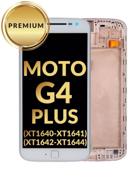 Motorola Moto G4 Plus(XT1640/1641/1642/1644) LCD Assembly w/Frame (WHITE) (Premium/Refurbished)