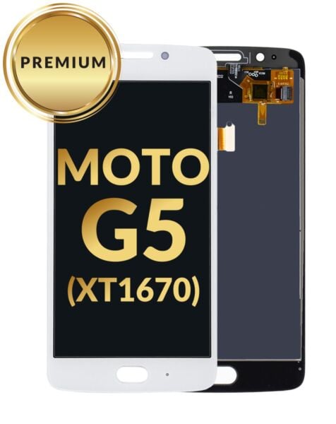 Motorola Moto G5 (XT1670) LCD Assembly (WHITE) (Premium/Refurbished)
