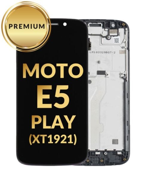 Motorola Moto E5 Play (XT1921) LCD Assembly w/Frame (BLACK) (Premium/Refurbished)