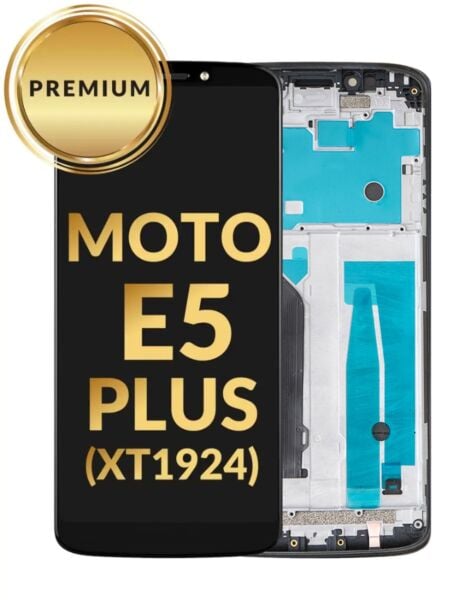 Motorola Moto E5 Plus (XT1924) LCD Assembly w/Frame (BLACK) (US Version) (Premium / Refurbished)