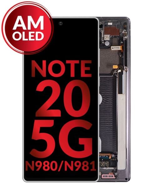 Galaxy Note 20 5G (N980 / N981) Screen Assembly w/ Frame (MYSTIC GRAY) (Aftermarket)