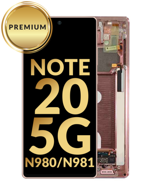 Galaxy Note 20 5G (N980 / N981) OLED Assembly w/ Frame (MYSTIC BRONZE) (Premium / Refurbished)