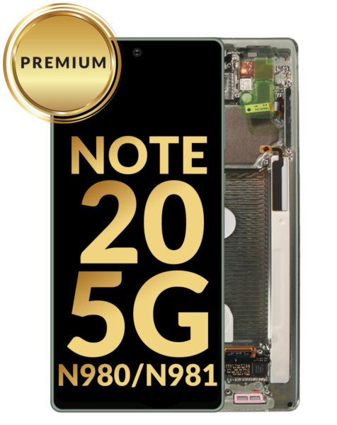 Galaxy Note 20 5G (N980 / N981) OLED Assembly w/ Frame (MYSTIC GREEN) (Premium / Refurbished)
