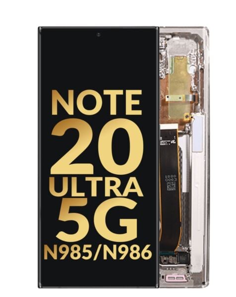 Galaxy Note 20 Ultra 5G (N985 / N986) OLED Assembly w/ Frame (MYSTIC WHITE) (Service Pack)