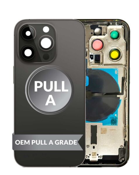 iPhone 14 Pro Back Housing w/Small Parts (BLACK) (OEM Pull A Grade)