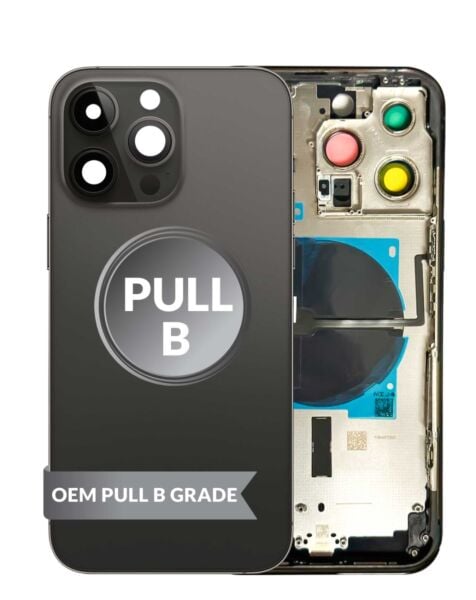 iPhone 14 Pro Max Back Housing w/Small Parts (BLACK) (OEM Pull B Grade)