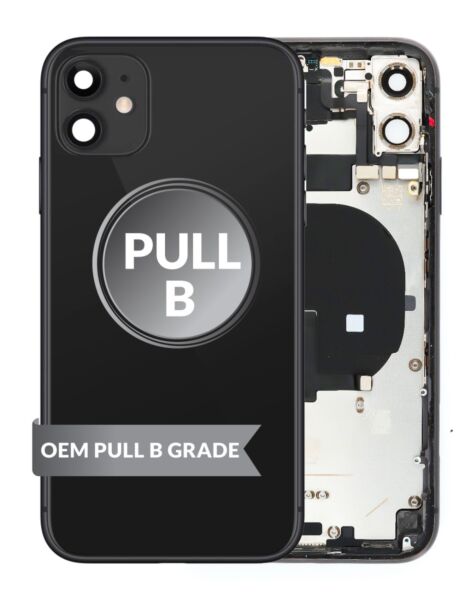 iPhone 11 Back Housing w/ Small Parts (BLACK) (OEM Pull B Grade)
