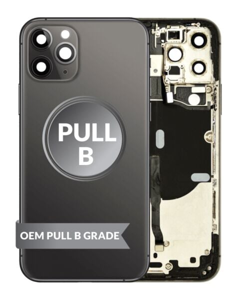 iPhone 11 Pro Back Housing w/ Small Parts (BLACK) (OEM Pull B Grade)