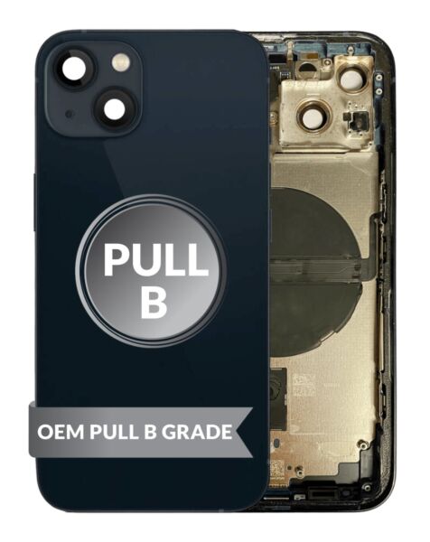 iPhone 13 Back Housing w/Small Parts (BLACK) (OEM Pull B Grade)