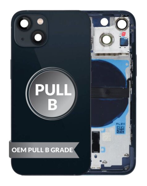 iPhone 13 Mini Back Housing w/Small Parts (BLACK) (OEM Pull B Grade)