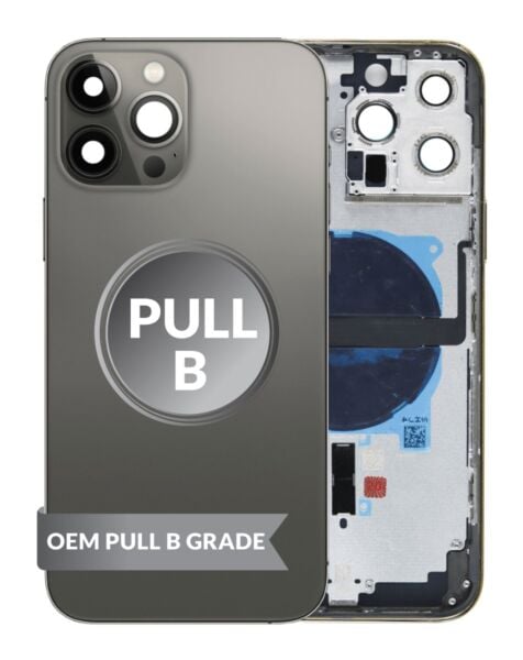 iPhone 13 Pro Max Back Housing w/Small Parts (BLACK) (OEM Pull B Grade)
