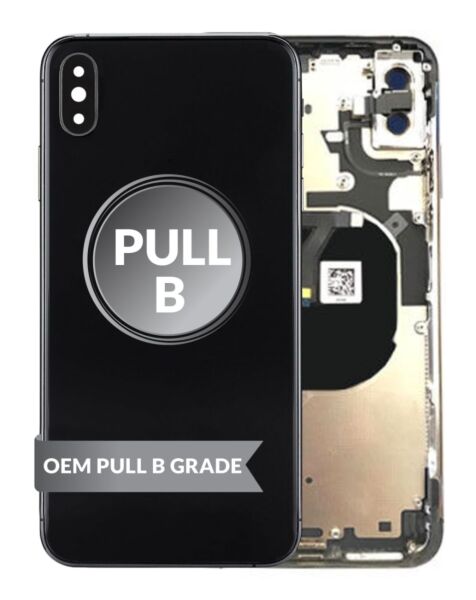 iPhone XS Max Back Housing w/ Small Parts (BLACK) (OEM Pull B Grade)