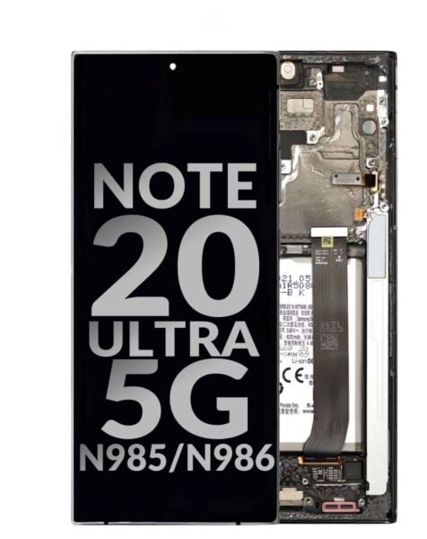 Galaxy Note 20 Ultra 5G (N985 / N986) OLED Assembly w/Frame, Small Parts & Battery (MYSTIC BLACK) (OEM Pull D Grade)