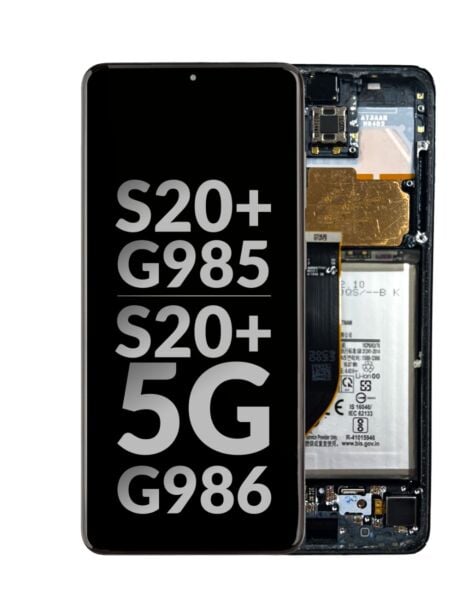 Galaxy S20 Plus 5G (G985/G986) OLED Assembly w/Frame, Battery & Small Parts (COSMIC BLACK) (OEM Pull C Grade)