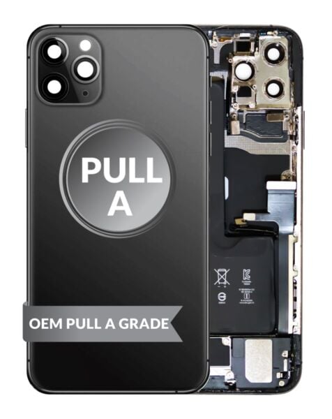 iPhone 11 Pro Max Back Housing w/ Small Parts & Battery (BLACK) (OEM Pull A Grade)