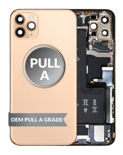 iPhone 11 Pro Max Back Housing w/ Small Parts & Battery (GOLD) (OEM Pull A Grade)