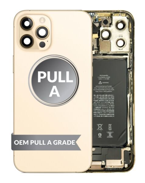 iPhone 12 Pro Max Back Housing w/Small Parts & Battery (GOLD) (OEM Pull A Grade)