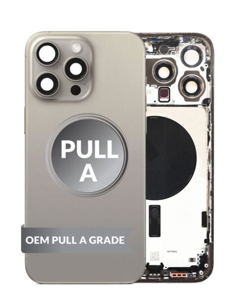 iPhone 15 Pro Max Back Housing w/Small Parts (NATURAL) (OEM Pull A Grade)