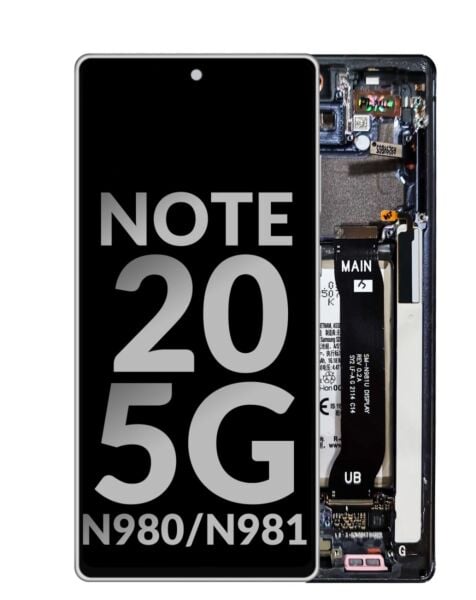 Galaxy Note 20 5G (N980 / N981) OLED Assembly w/Frame & Small Parts (MYSTIC GRAY) (OEM Pull D Grade)