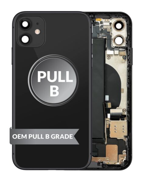 iPhone 11 Back Housing w/ Small Parts & Battery (BLACK) (OEM Pull B Grade)