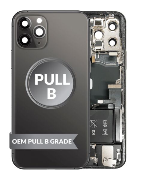 iPhone 11 Pro Back Housing w/ Small Parts & Battery (BLACK) (OEM Pull B Grade)