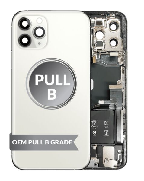 iPhone 11 Pro Back Housing w/ Small Parts & Battery (WHITE) (OEM Pull B Grade)