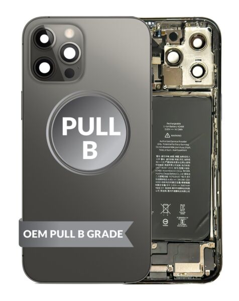 iPhone 12 Pro Max Back Housing w/Small Parts & Battery (GRAPHITE) (OEM Pull B Grade)