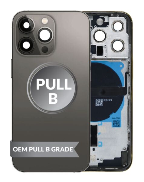 iPhone 13 Pro Back Housing w/Small Parts (BLACK) (OEM Pull B Grade)
