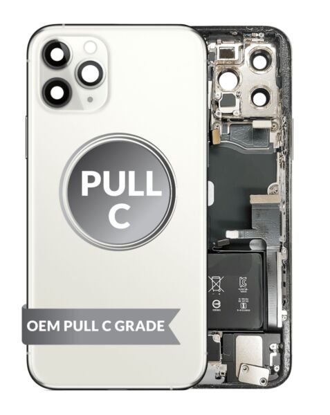 iPhone 11 Pro Back Housing w/ Small Parts & Battery (WHITE) (OEM Pull C Grade)