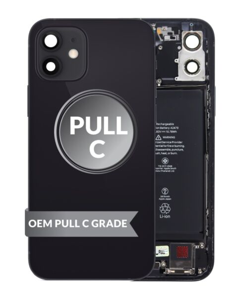 iPhone 12 Back Housing w/Small Parts & Battery (GRAPHITE) (OEM Pull C Grade)