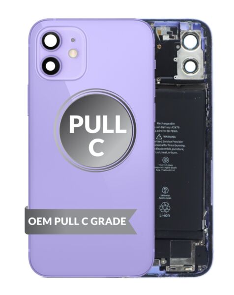 iPhone 12 Back Housing w/Small Parts & Battery (PURPLE) (OEM Pull C Grade)