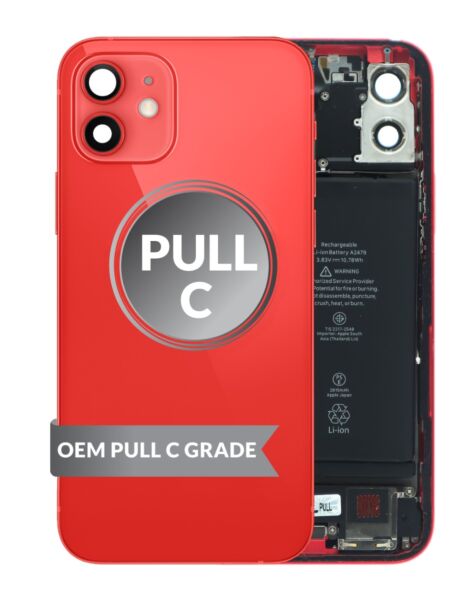 iPhone 12 Back Housing w/Small Parts & Battery (RED) (OEM Pull C Grade)