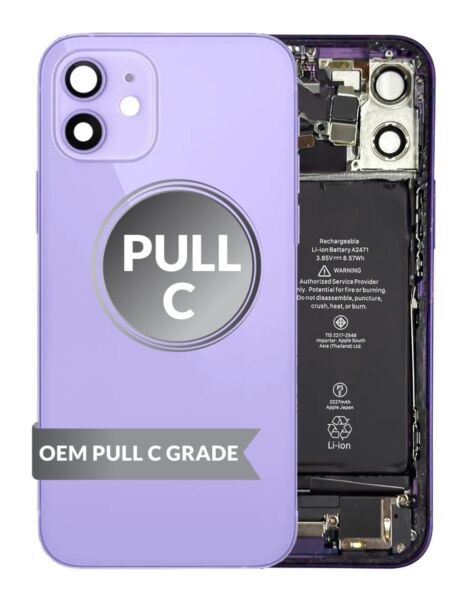 iPhone 12 Mini Back Housing w/ Small Parts & Battery (PURPLE) (OEM Pull C Grade)