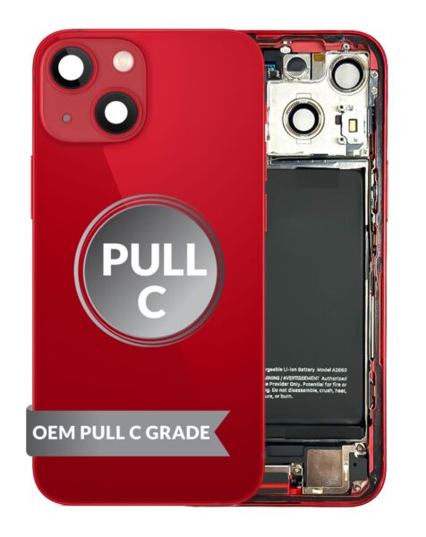 iPhone 13 Mini Back Housing w/Small Parts & Battery (RED) (OEM Pull C Grade)