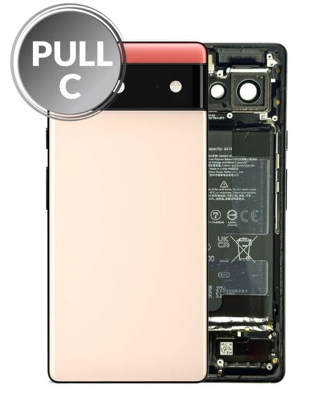Google Pixel 6 Back Housing Frame w/ Small Components Pre-Installed (KINDA CORAL) (OEM Pull C Grade)