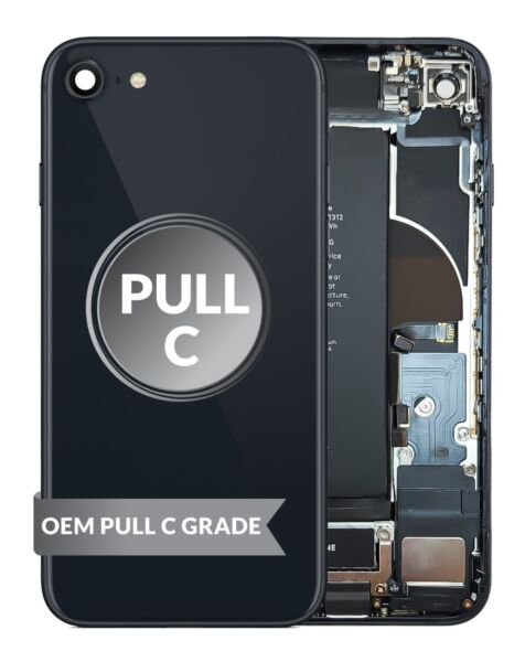 iPhone SE (2020) Back Housing w/ Small Parts & Battery (BLACK) (OEM Pull C Grade)