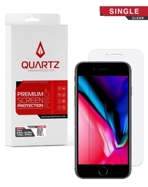 QUARTZ Clear Tempered Glass for iPhone 8 Plus / 7 Plus / 6s Plus / 6 Plus (Single Pack)