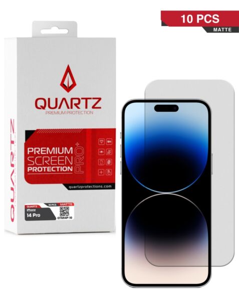QUARTZ Matte Tempered Glass for iPhone 14 Pro (Pack of 10)