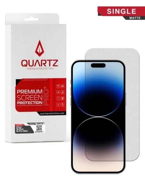 QUARTZ Matte Tempered Glass for iPhone 15 Plus / 15 Pro Max (Single Pack)