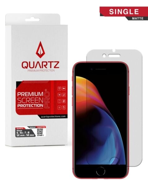 QUARTZ Matte Tempered Glass for iPhone SE 2022 / SE 2020 / 8 / 7 / 6s / 6 (Single Pack)