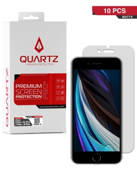 QUARTZ Matte Tempered Glass for iPhone 8 Plus / 7 Plus / 6s Plus / 6 Plus (Pack of 10)