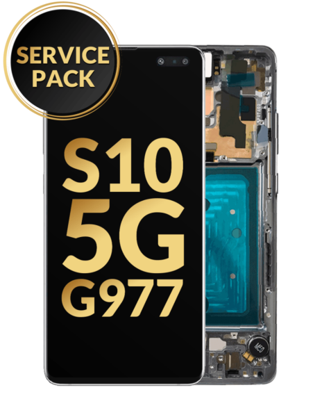 Galaxy S10 5G (G977) OLED Assembly w/ Frame (BLACK) (Service Pack)