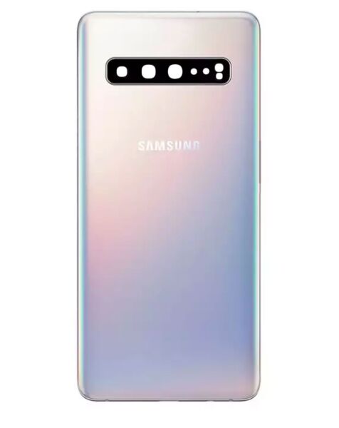 Galaxy S10 5G G977 Back Glass w/ Camera Lens & Adhesive (SILVER) (Premium Service Pack)