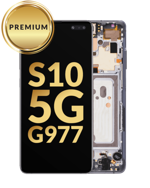 Galaxy S10 5G (G977) OLED Assembly w/ Frame (BLACK) (Premium / Refurbished)